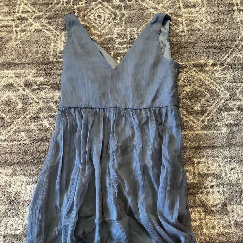 NWT Anthropologie BHLDN Kia Maxi Dress V Neck Chiffon Hydrangea - Picture 8 of 12